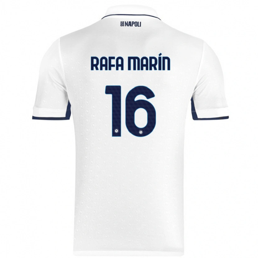 Danxen Barn Rafa Marín #16 Vit Kungsblå Bortatröja Matchtröjor 2024/25 Tröjor T-Tröja