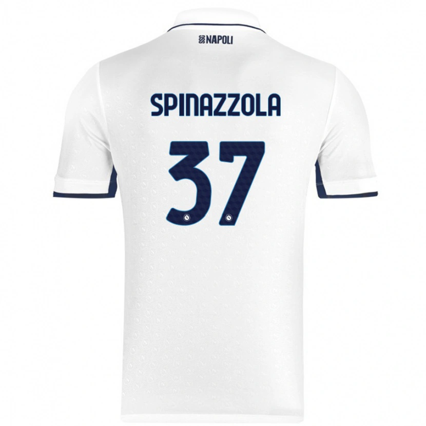 Danxen Barn Leonardo Spinazzola #37 Vit Kungsblå Bortatröja Matchtröjor 2024/25 Tröjor T-Tröja