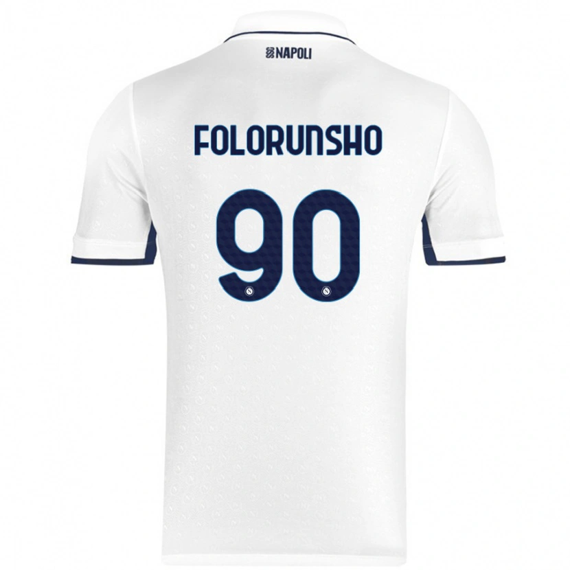 Danxen Barn Michael Folorunsho #90 Vit Kungsblå Bortatröja Matchtröjor 2024/25 Tröjor T-Tröja