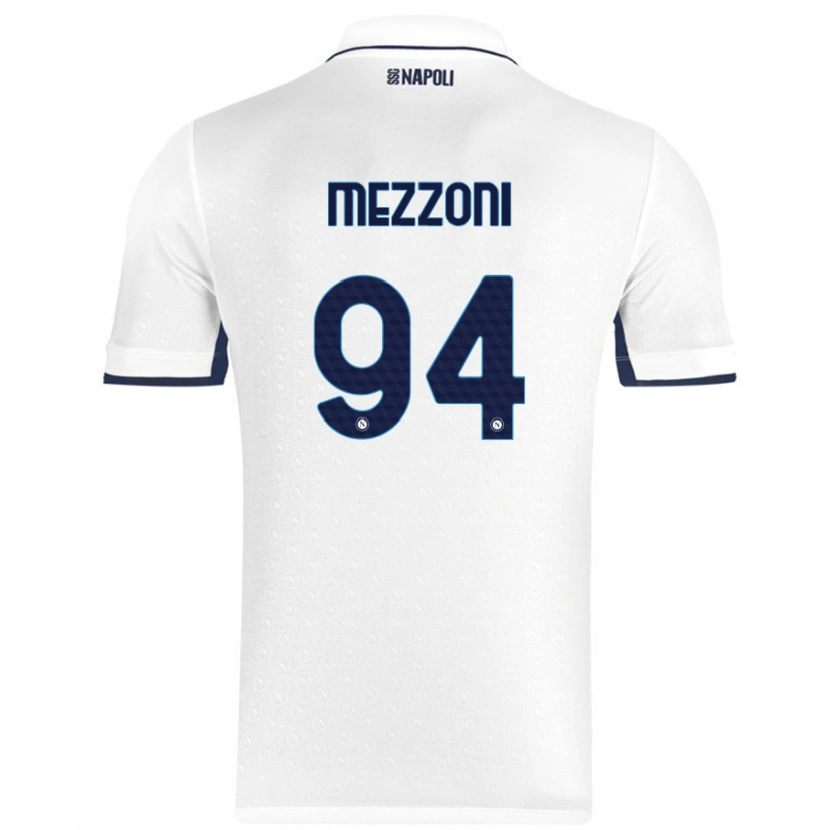 Danxen Barn Francesco Mezzoni #94 Vit Kungsblå Bortatröja Matchtröjor 2024/25 Tröjor T-Tröja