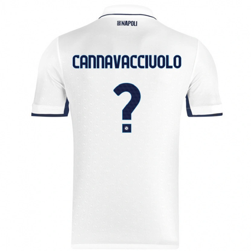 Danxen Barn Luigi Pio Cannavacciuolo #0 Vit Kungsblå Bortatröja Matchtröjor 2024/25 Tröjor T-Tröja