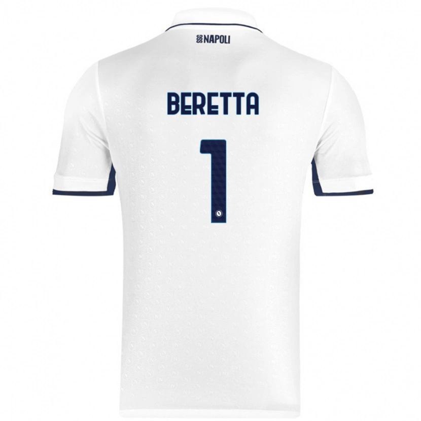 Danxen Barn Beatrice Beretta #1 Vit Kungsblå Bortatröja Matchtröjor 2024/25 Tröjor T-Tröja