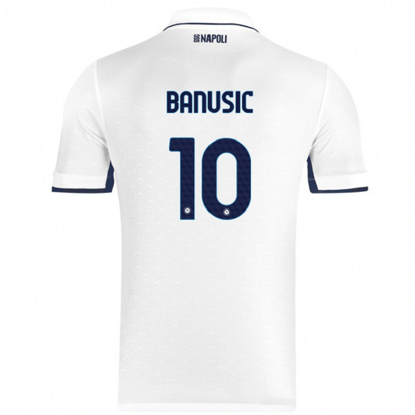 Danxen Barn Marija Banušić #10 Vit Kungsblå Bortatröja Matchtröjor 2024/25 Tröjor T-Tröja