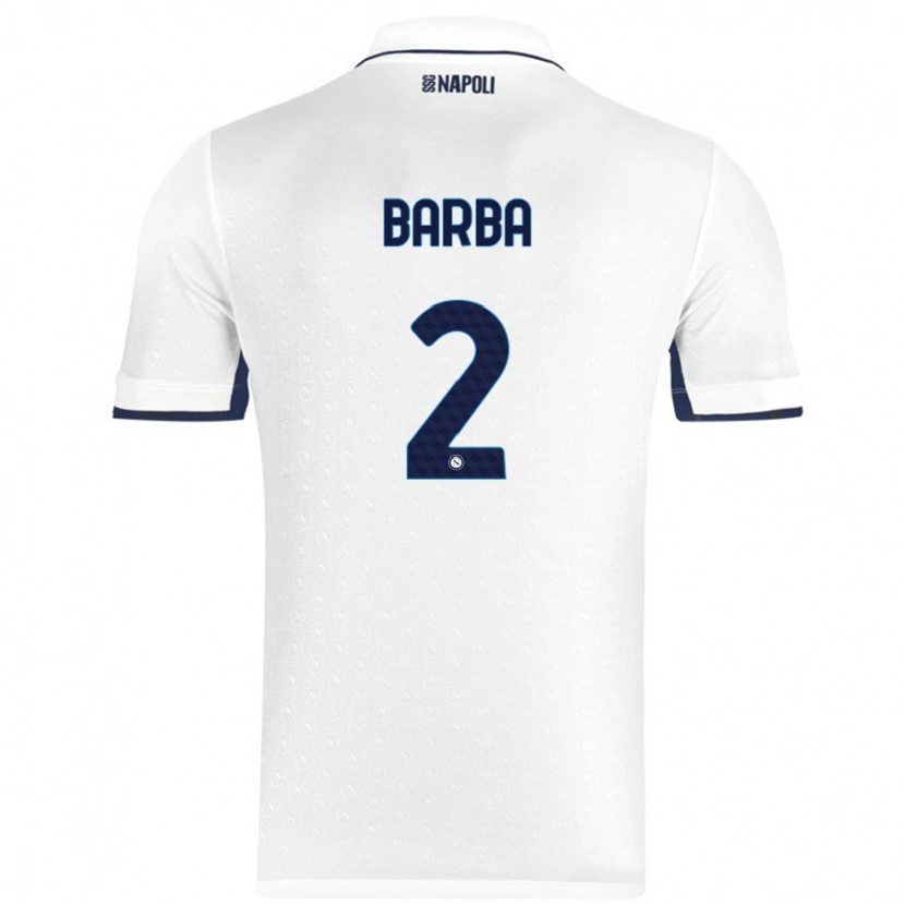 Danxen Barn Benedetto Barba #2 Vit Kungsblå Bortatröja Matchtröjor 2024/25 Tröjor T-Tröja