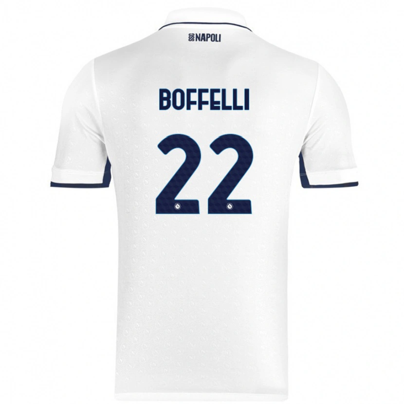 Danxen Barn Valerio Boffelli #22 Vit Kungsblå Bortatröja Matchtröjor 2024/25 Tröjor T-Tröja