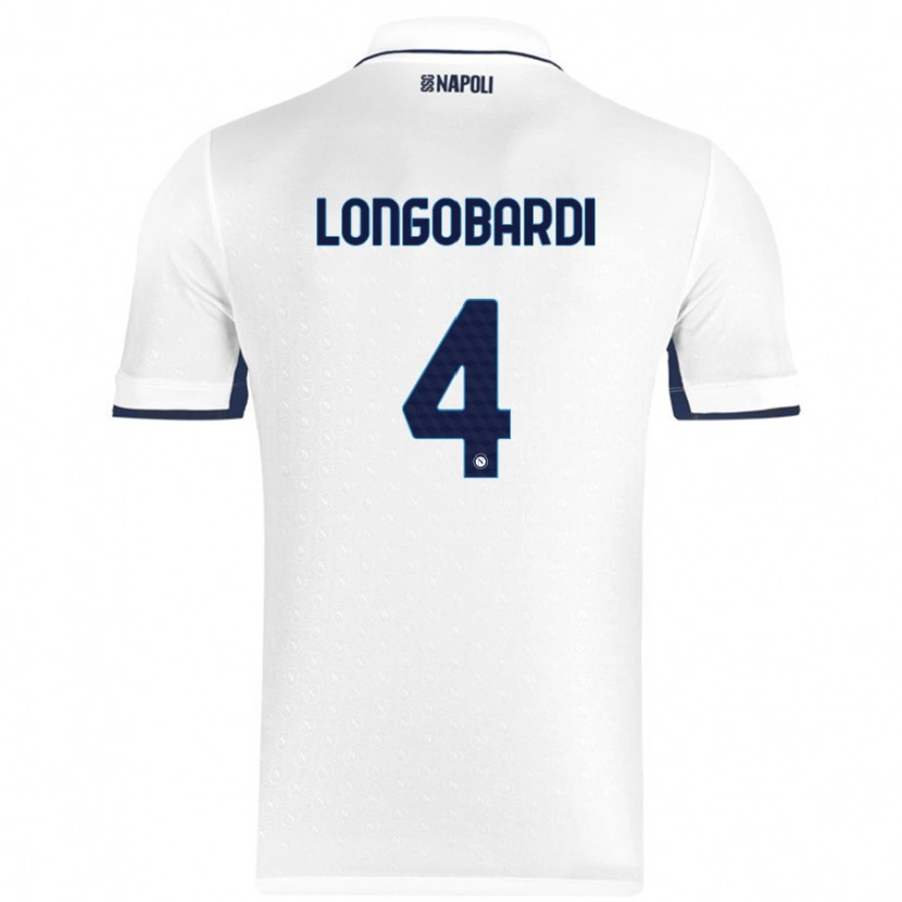 Danxen Barn Salvatore Longobardi #4 Vit Kungsblå Bortatröja Matchtröjor 2024/25 Tröjor T-Tröja