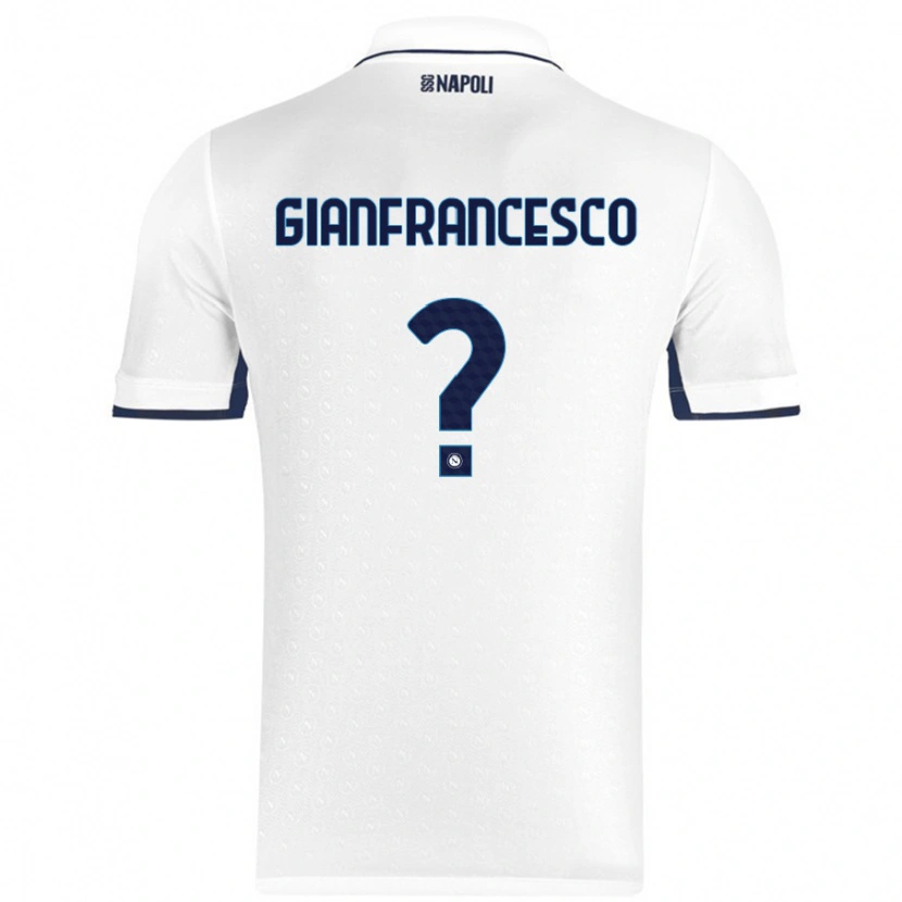Danxen Barn Sergio Gianfrancesco #0 Vit Kungsblå Bortatröja Matchtröjor 2024/25 Tröjor T-Tröja