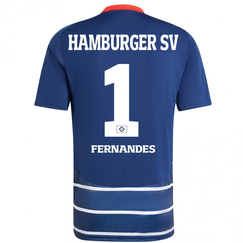 Danxen Barn Daniel Heuer Fernandes #1 Mörkblå Bortatröja Matchtröjor 2024/25 Tröjor T-Tröja