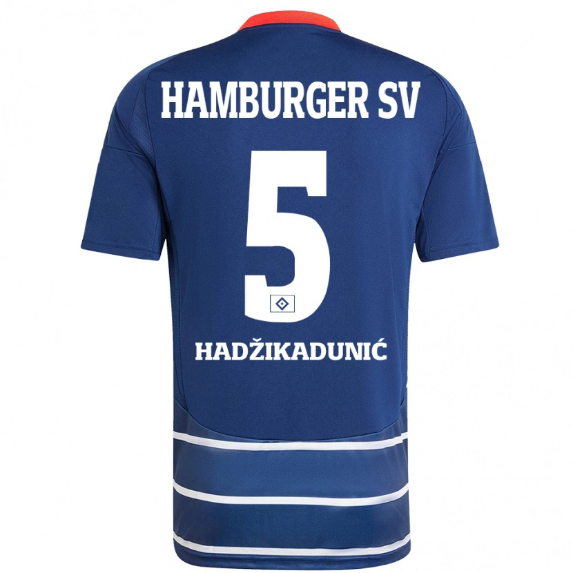 Danxen Barn Dennis Hadzikadunic #5 Mörkblå Bortatröja Matchtröjor 2024/25 Tröjor T-Tröja