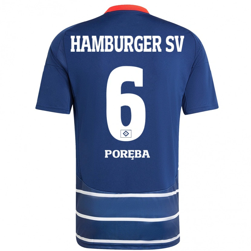 Danxen Barn Lukasz Poreba #6 Mörkblå Bortatröja Matchtröjor 2024/25 Tröjor T-Tröja