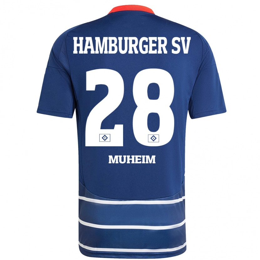 Danxen Barn Miro Muheim #28 Mörkblå Bortatröja Matchtröjor 2024/25 Tröjor T-Tröja