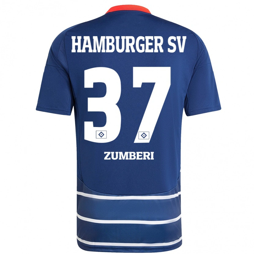 Danxen Barn Valon Zumberi #37 Mörkblå Bortatröja Matchtröjor 2024/25 Tröjor T-Tröja