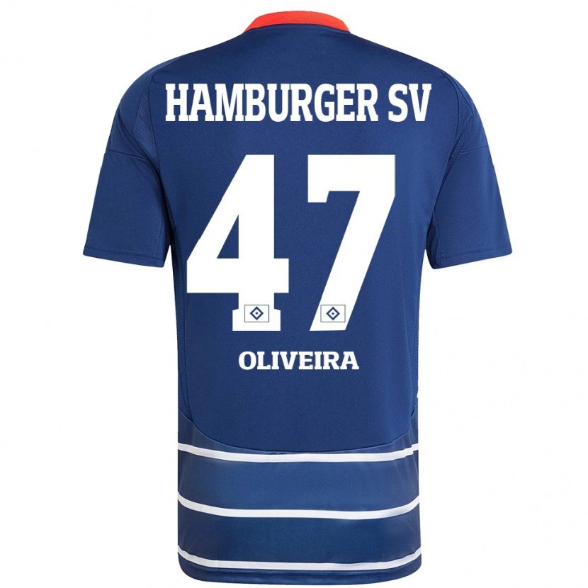 Danxen Barn Nicolas Oliveira #47 Mörkblå Bortatröja Matchtröjor 2024/25 Tröjor T-Tröja
