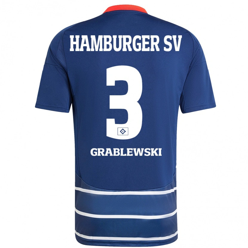 Danxen Barn Max Grablewski #3 Mörkblå Bortatröja Matchtröjor 2024/25 Tröjor T-Tröja