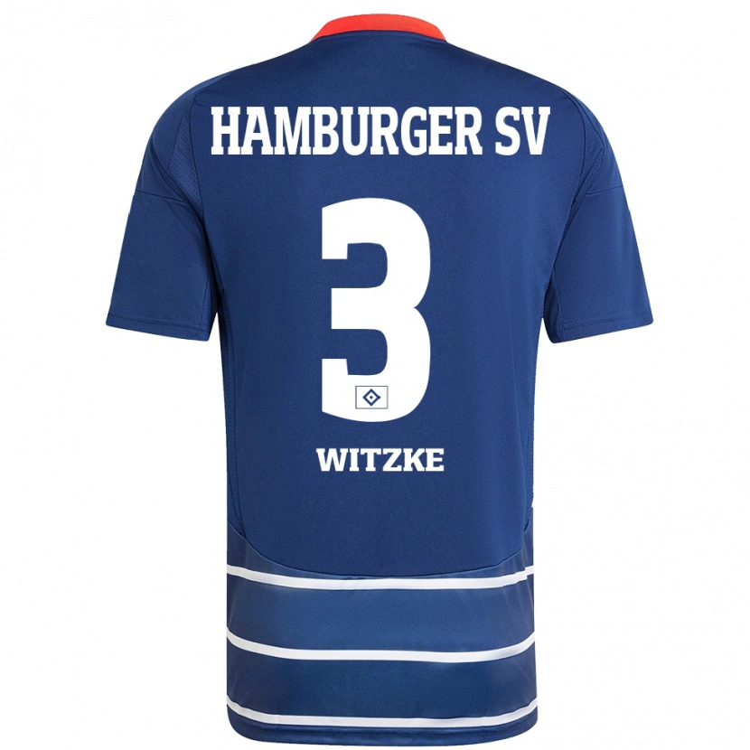 Danxen Barn Oliver Witzke #3 Mörkblå Bortatröja Matchtröjor 2024/25 Tröjor T-Tröja