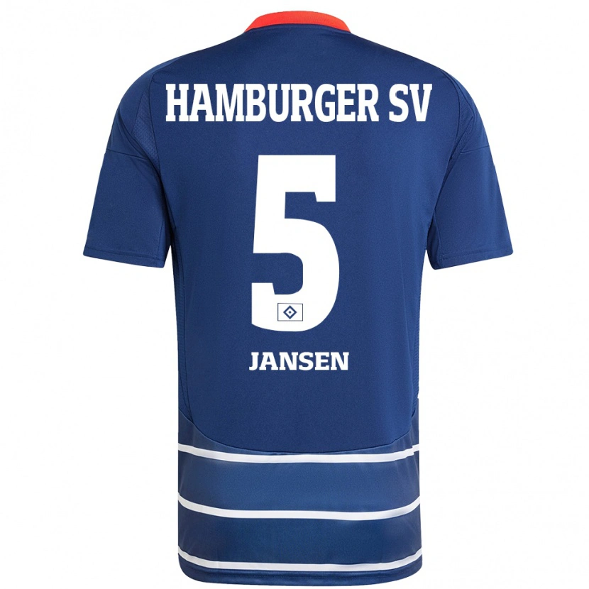 Danxen Barn Marcell Jansen #5 Mörkblå Bortatröja Matchtröjor 2024/25 Tröjor T-Tröja