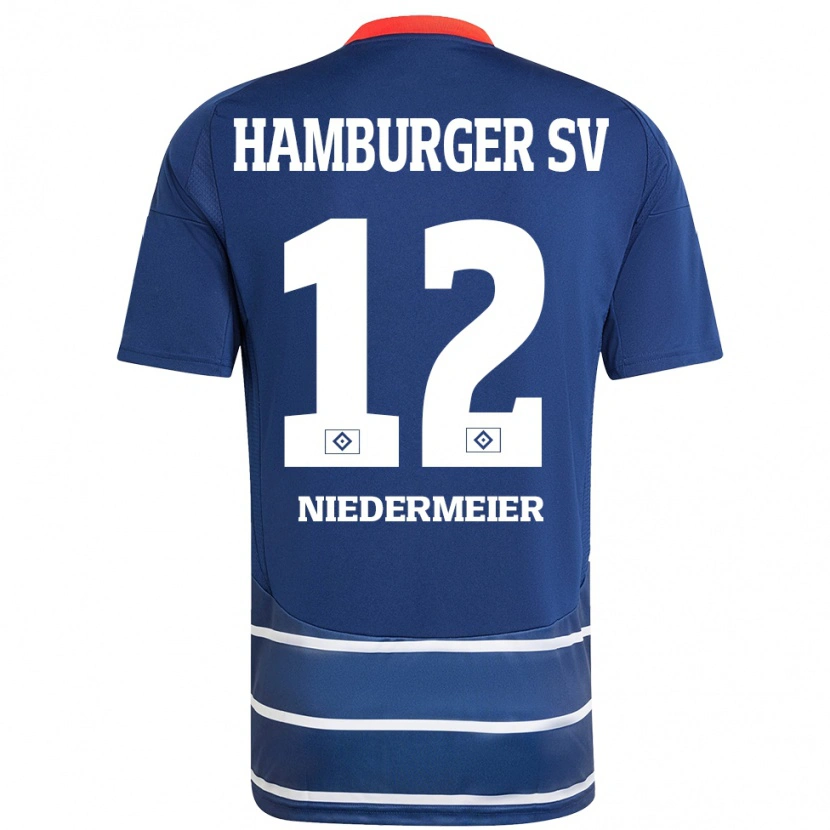 Danxen Barn Philipp Niedermeier #12 Mörkblå Bortatröja Matchtröjor 2024/25 Tröjor T-Tröja
