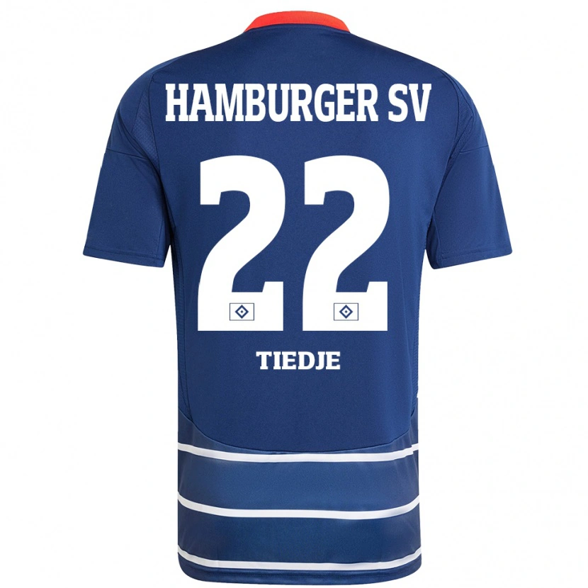 Danxen Barn Patrick Tiedje #22 Mörkblå Bortatröja Matchtröjor 2024/25 Tröjor T-Tröja