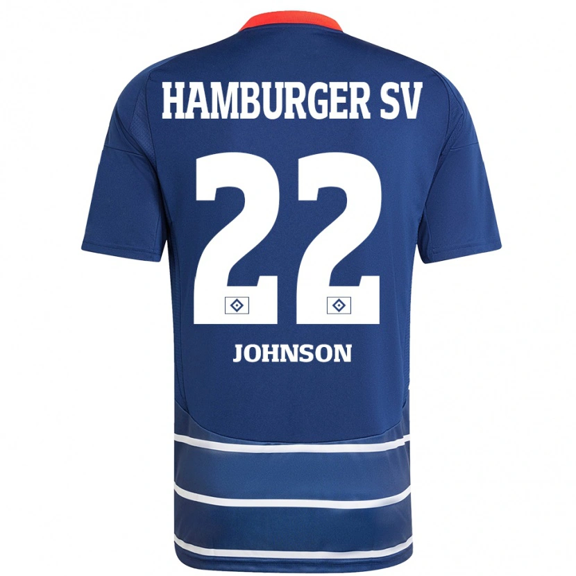 Danxen Barn Emmanuel Johnson #22 Mörkblå Bortatröja Matchtröjor 2024/25 Tröjor T-Tröja