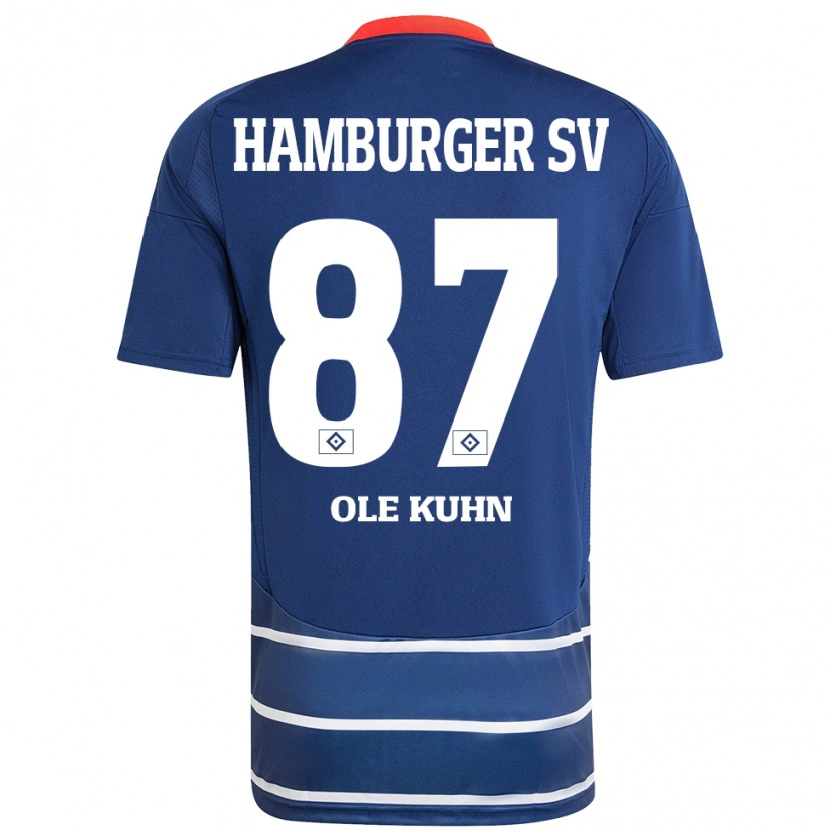 Danxen Barn Niklas Ole Kühn #87 Mörkblå Bortatröja Matchtröjor 2024/25 Tröjor T-Tröja
