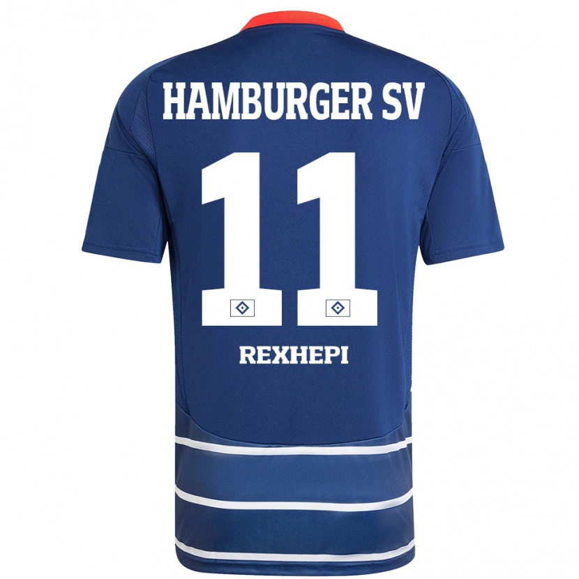 Danxen Barn Arlind Rexhepi #11 Mörkblå Bortatröja Matchtröjor 2024/25 Tröjor T-Tröja