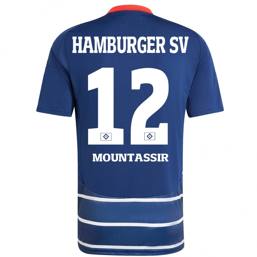 Danxen Barn Youssef Mountassir #12 Mörkblå Bortatröja Matchtröjor 2024/25 Tröjor T-Tröja