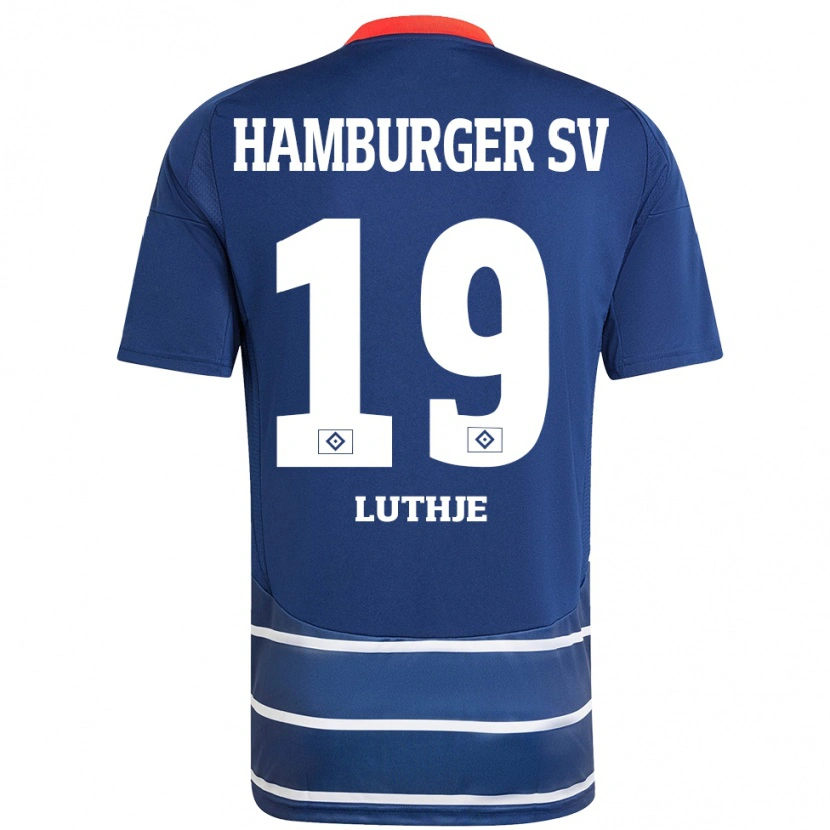 Danxen Barn Niel Lüthje #19 Mörkblå Bortatröja Matchtröjor 2024/25 Tröjor T-Tröja