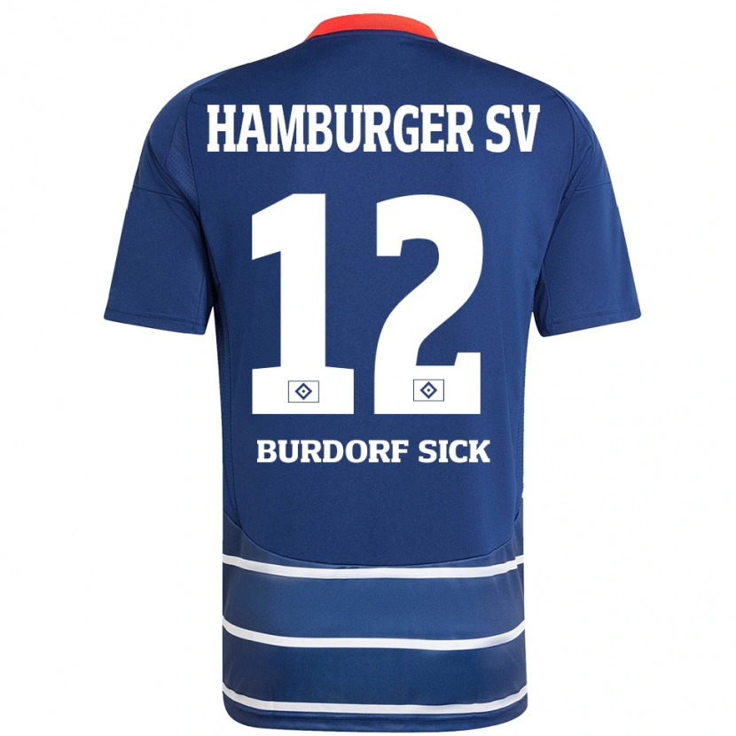 Danxen Barn Emma Burdorf-Sick #12 Mörkblå Bortatröja Matchtröjor 2024/25 Tröjor T-Tröja