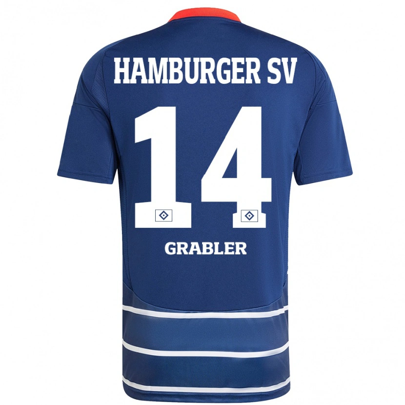 Danxen Barn Lukne Gräßler #14 Mörkblå Bortatröja Matchtröjor 2024/25 Tröjor T-Tröja