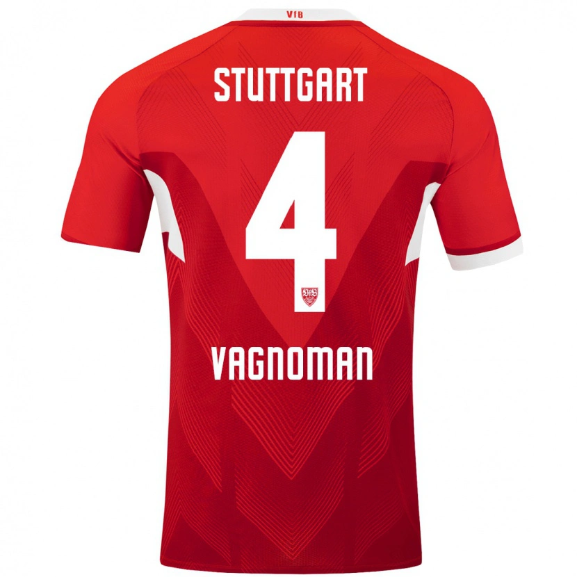 Danxen Barn Josha Vagnoman #4 Röd Vit Bortatröja Matchtröjor 2024/25 Tröjor T-Tröja
