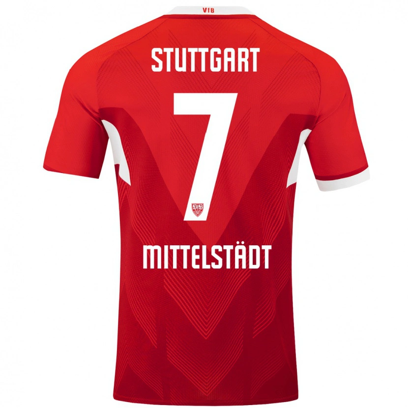 Danxen Barn Maximilian Mittelstädt #7 Röd Vit Bortatröja Matchtröjor 2024/25 Tröjor T-Tröja