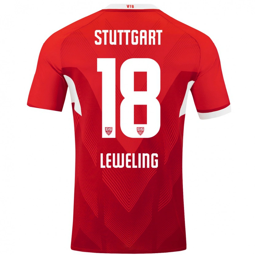 Danxen Barn Jamie Leweling #18 Röd Vit Bortatröja Matchtröjor 2024/25 Tröjor T-Tröja