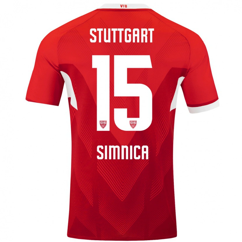 Danxen Barn Luan Simnica #15 Röd Vit Bortatröja Matchtröjor 2024/25 Tröjor T-Tröja