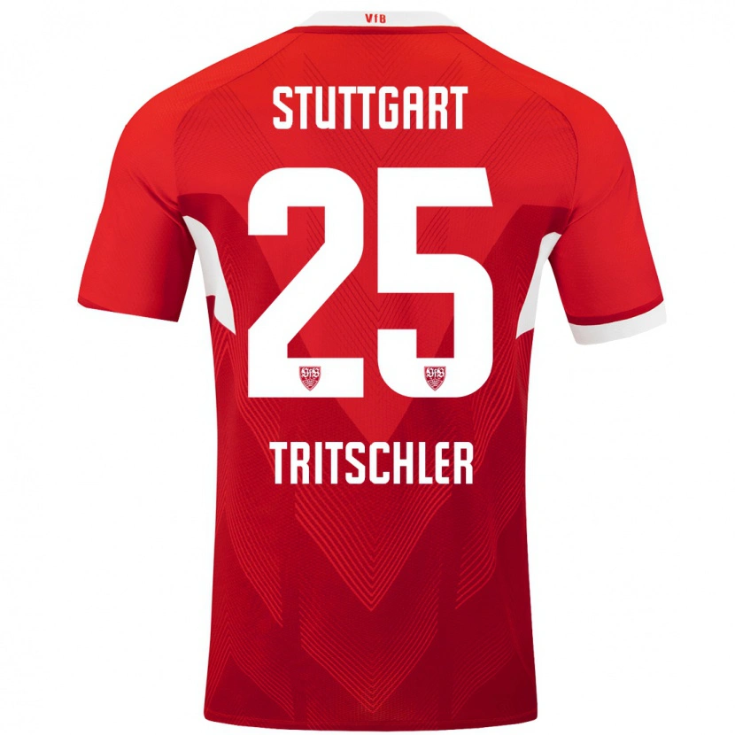 Danxen Barn David Tritschler #25 Röd Vit Bortatröja Matchtröjor 2024/25 Tröjor T-Tröja