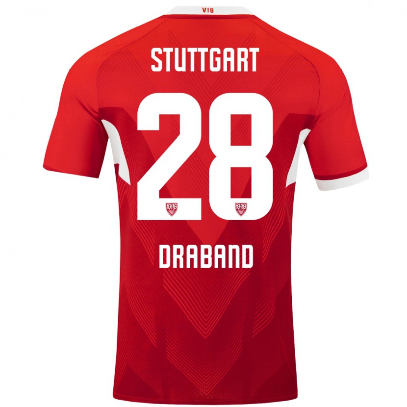 Danxen Barn Dominik Draband #28 Röd Vit Bortatröja Matchtröjor 2024/25 Tröjor T-Tröja