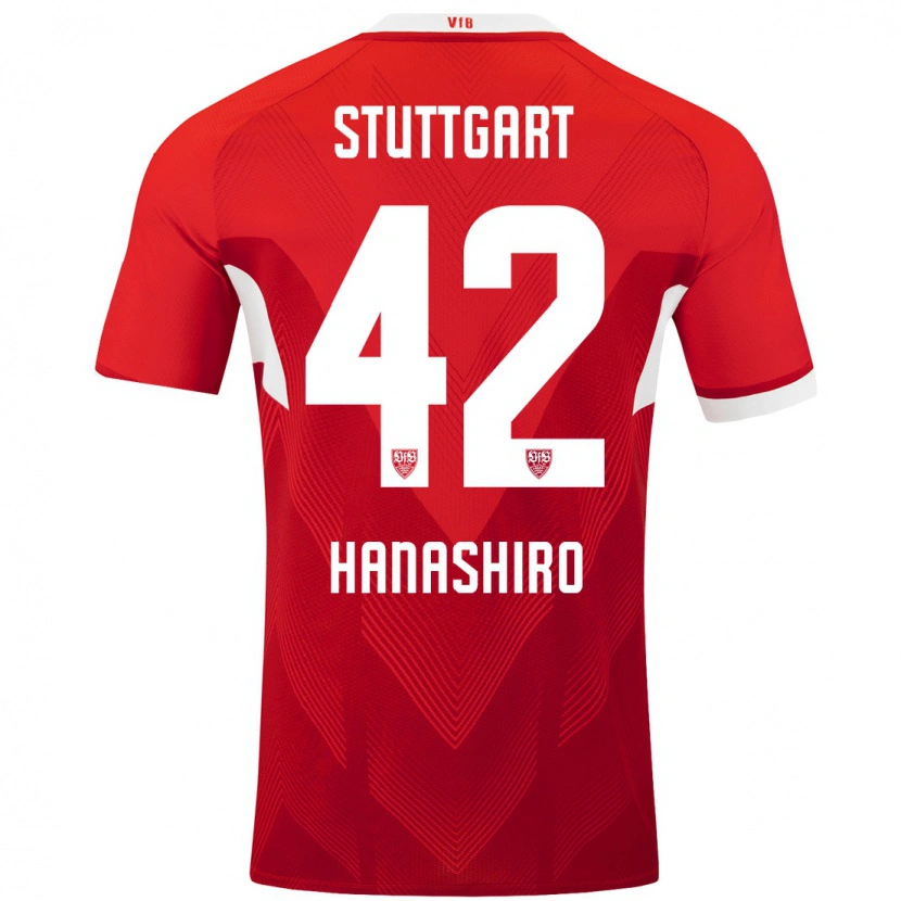 Danxen Barn Rinto Hanashiro #42 Röd Vit Bortatröja Matchtröjor 2024/25 Tröjor T-Tröja