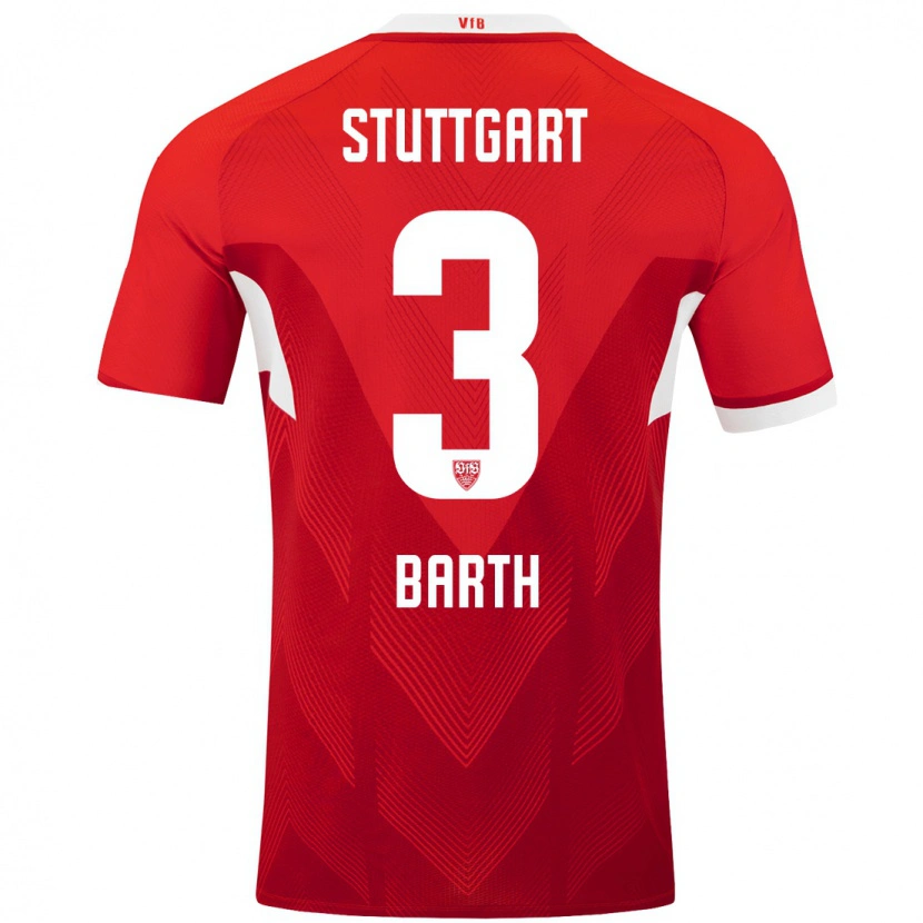 Danxen Barn Lara Barth #3 Röd Vit Bortatröja Matchtröjor 2024/25 Tröjor T-Tröja