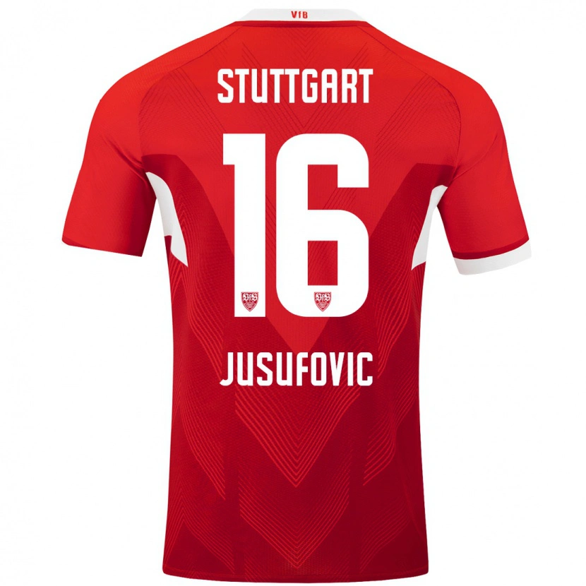 Danxen Barn Farah Jusufović #16 Röd Vit Bortatröja Matchtröjor 2024/25 Tröjor T-Tröja