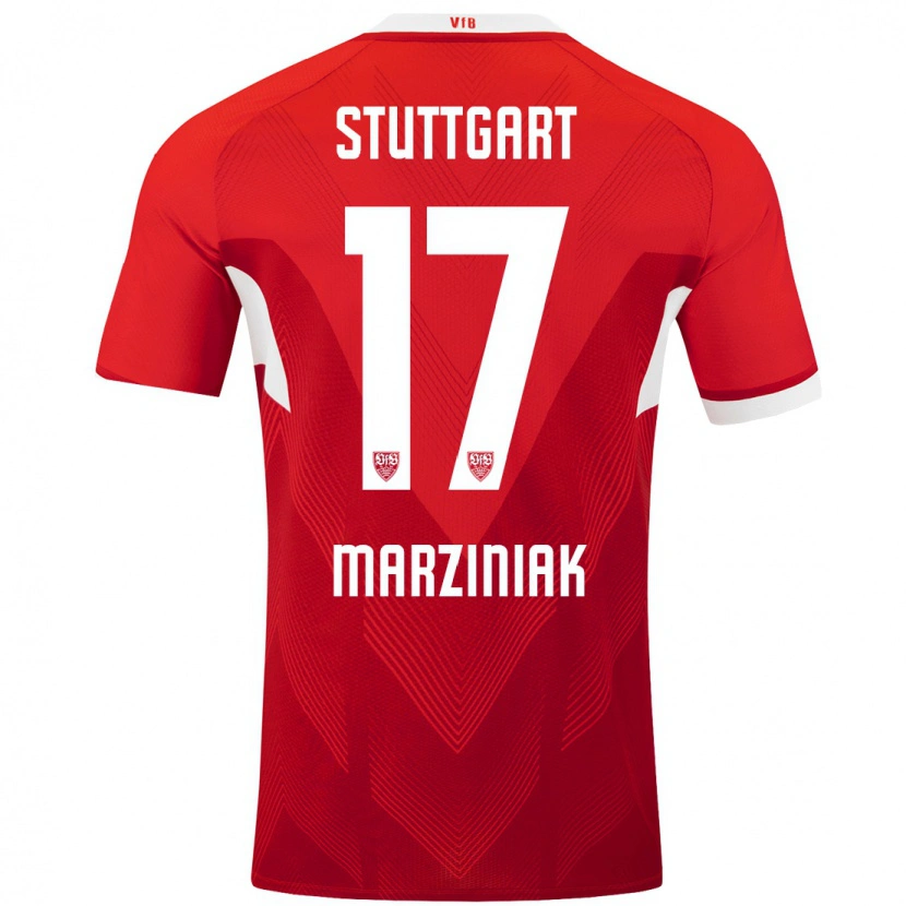 Danxen Barn Chiara Marziniak #17 Röd Vit Bortatröja Matchtröjor 2024/25 Tröjor T-Tröja