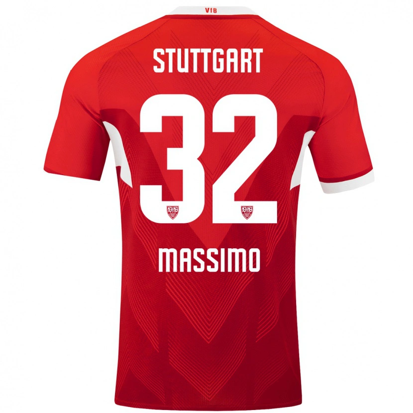 Danxen Barn Roberto Massimo #32 Röd Vit Bortatröja Matchtröjor 2024/25 Tröjor T-Tröja