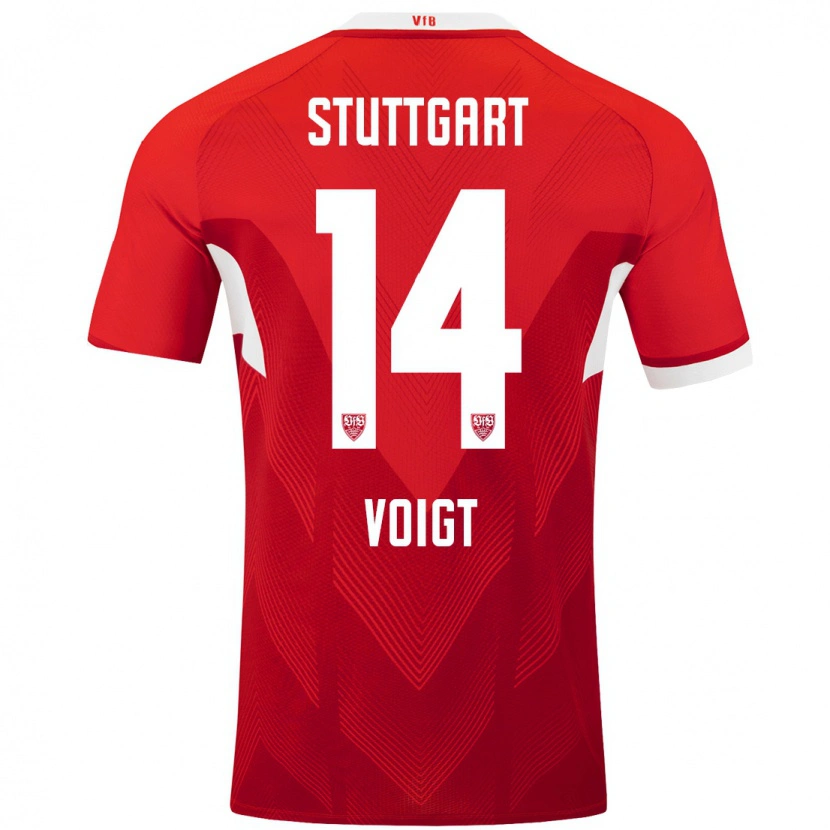 Danxen Barn Max Voigt #14 Röd Vit Bortatröja Matchtröjor 2024/25 Tröjor T-Tröja