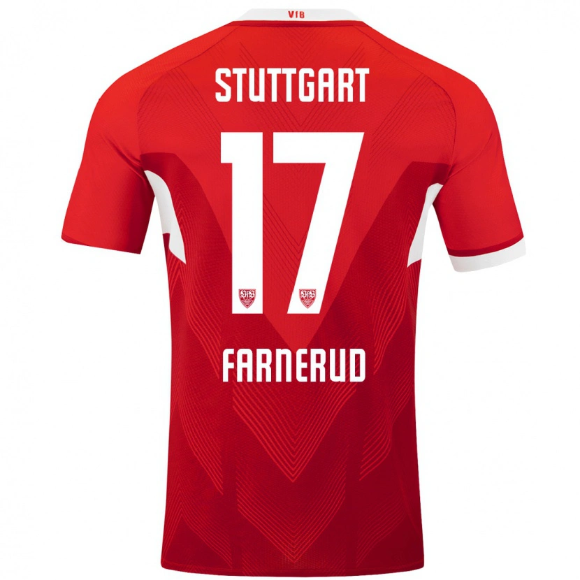 Danxen Barn Colin Farnerud #17 Röd Vit Bortatröja Matchtröjor 2024/25 Tröjor T-Tröja