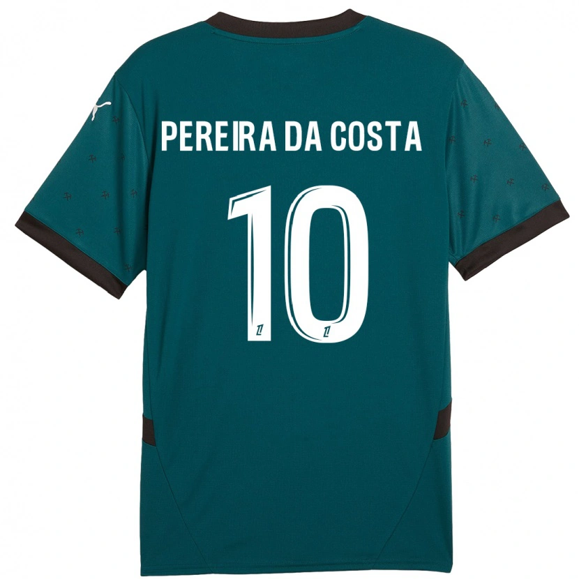Danxen Barn David Pereira Da Costa #10 Mörkgrön Bortatröja Matchtröjor 2024/25 Tröjor T-Tröja