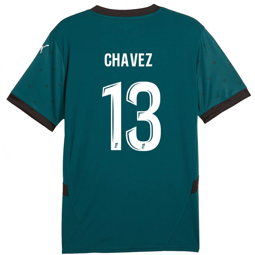 Danxen Barn Jhoanner Chávez #13 Mörkgrön Bortatröja Matchtröjor 2024/25 Tröjor T-Tröja