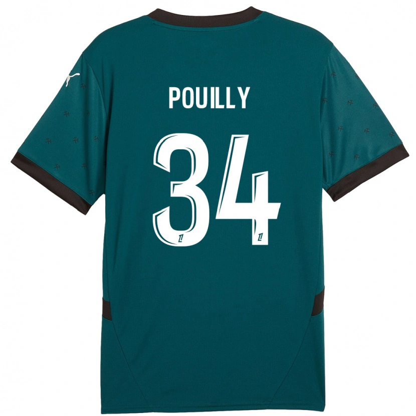 Danxen Barn Tom Pouilly #34 Mörkgrön Bortatröja Matchtröjor 2024/25 Tröjor T-Tröja