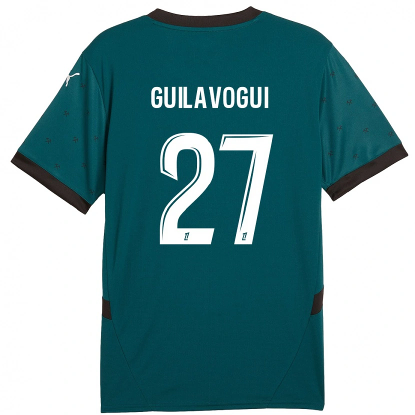 Danxen Barn Morgan Guilavogui #27 Mörkgrön Bortatröja Matchtröjor 2024/25 Tröjor T-Tröja