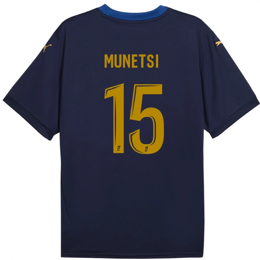 Danxen Barn Marshall Munetsi #15 Marinblå Guld Bortatröja Matchtröjor 2024/25 Tröjor T-Tröja
