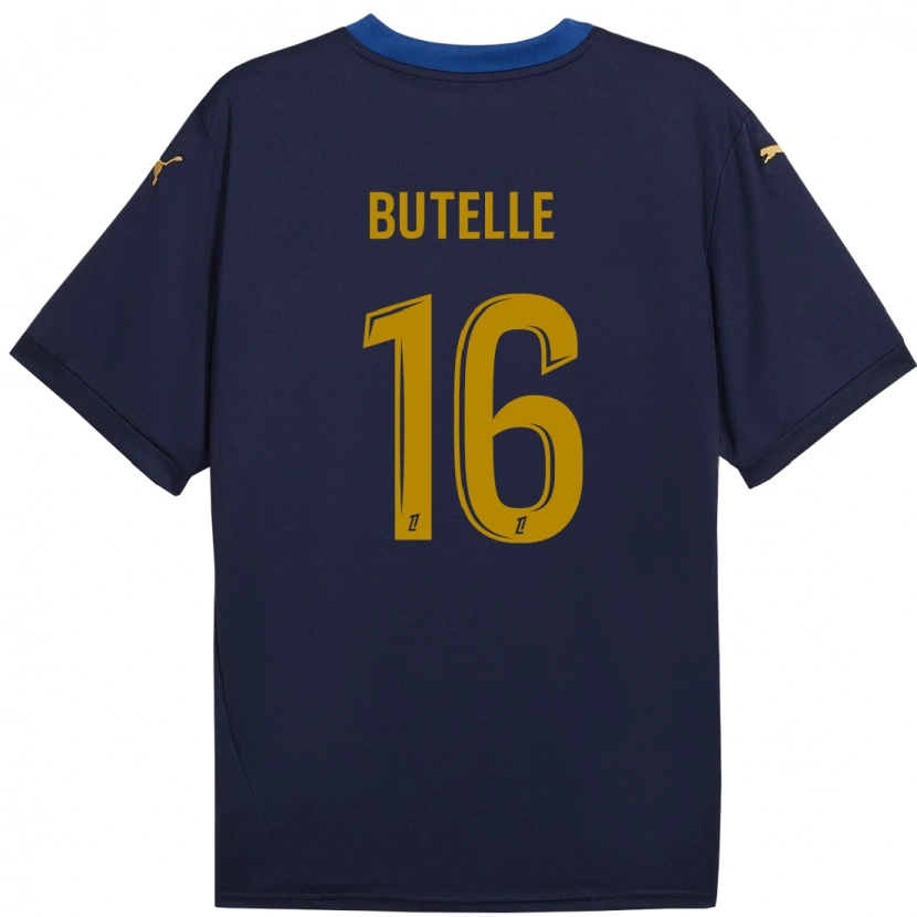 Danxen Barn Ludovic Butelle #16 Marinblå Guld Bortatröja Matchtröjor 2024/25 Tröjor T-Tröja
