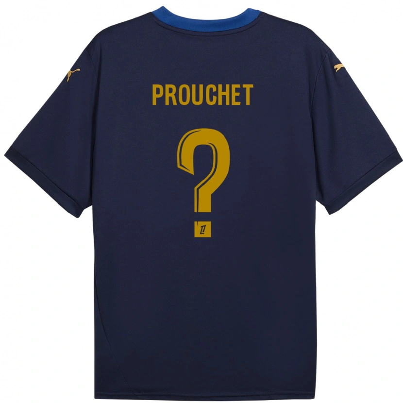 Danxen Barn Killian Prouchet #0 Marinblå Guld Bortatröja Matchtröjor 2024/25 Tröjor T-Tröja