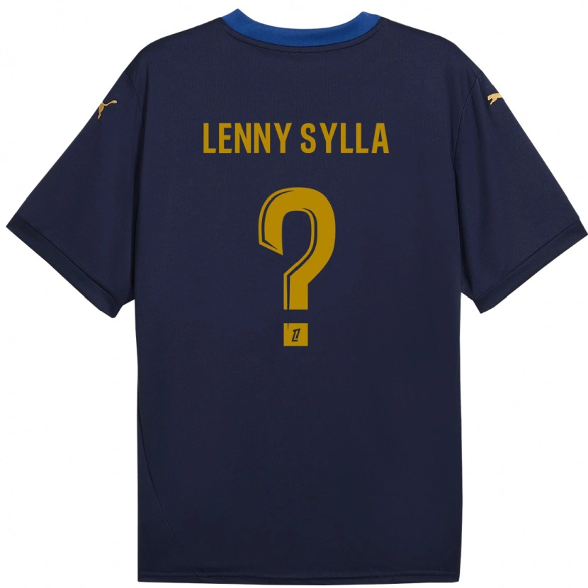 Danxen Barn Lenny Sylla #0 Marinblå Guld Bortatröja Matchtröjor 2024/25 Tröjor T-Tröja